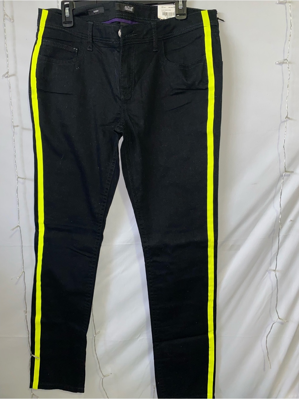 Black women Jeans with Neon Yellow Side Stripe